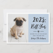 2024 Ruff Year Dusty Blueおもしろい犬写真 シーズンカード (正面)