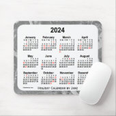 2024 Silver Holiday Art Calendar by Janz Mouse pad マウスパッド (マウス)