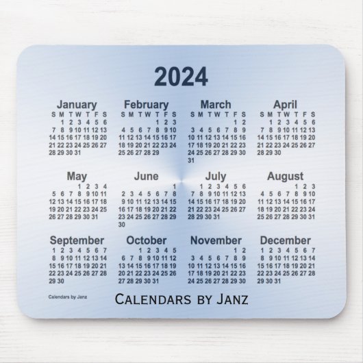 2024 Steel Blue Calendar by Janz Mouse pad マウスパッド (正面)