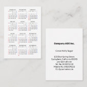 2024 Sunday Startミニカレンダーすべて白 名刺 (正面/裏面)