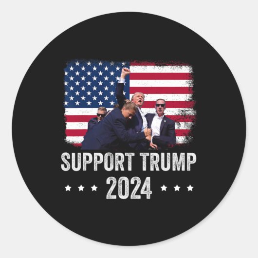 2024 - Support Trump - For 祈 America(トランプのサポート) ラウンドシール (正面)