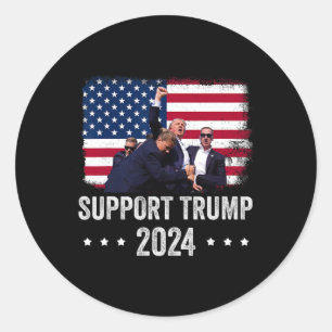 2024 - Support Trump - For 祈 America(トランプのサポート) ラウンドシール