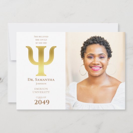 2024 The Doctor Psychology卒業写真Psi Dr. 招待状 (正面)