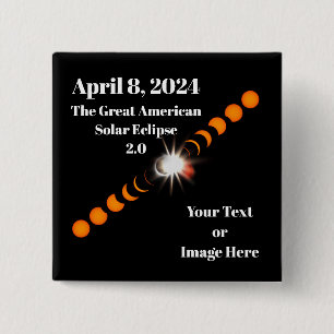 2024 Total 太陽の Eclipse 缶バッジ