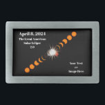 2024 Total 太陽の Eclipse 長方形ベルトバックル<br><div class="desc">2024年の皆既日食を見るつも太陽のり？それでは、あなたがそこにいて、それが来ることを世界に知らせな素晴らしさい。このデザインは、進行中の皆既食のシーケンシャルなイメー太陽のジで構成され、中心部のダイヤモンドリングの効果を示します。日付は「4月8日」です。黒い背景に「2024」と「The 素晴らし American Eclipse 2.0」という語太陽のが白いレタリングで書かれています。また、独自のイメージや文字を追加できます。エレメント内のすべてのデザインは完全にカスタマイズ可能です。お客様専用の日食ウォッチャーに最適な贈り物です。</div>