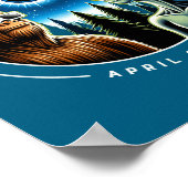 2024 Total Solar Eclipse Funny Bigfoot Alien April ポスター (角)