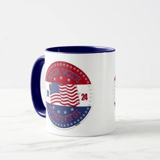 2024 USA投票数にフラグを設定 マグカップ (正面左)