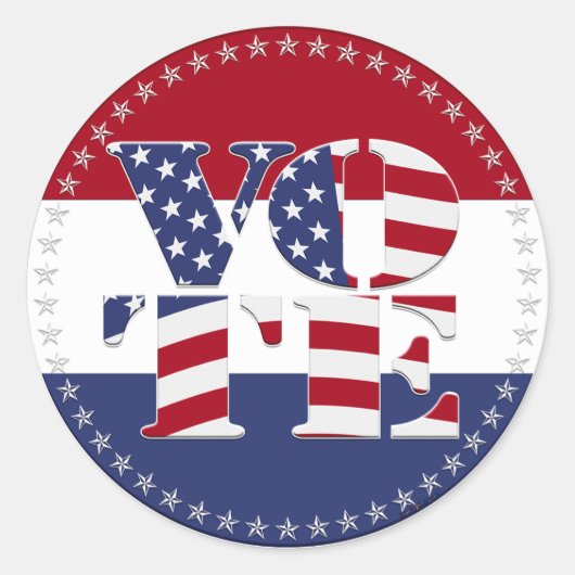 2024 V O T E USA国旗 ラウンドシール (正面)