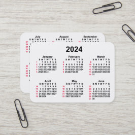2024 White 52週間ISOカレンダー(Janz) 名刺