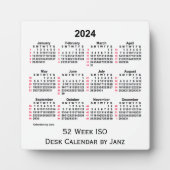 2024 White 52週間ISOデスクカレンダー(Janz) フォトプラーク (正面)