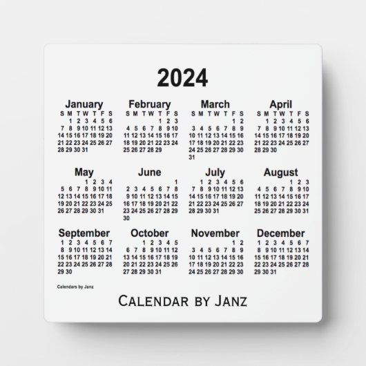 2024 White Desk Calendar by Janz フォトプラーク (正面)