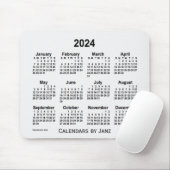 2024 White Smoke Calendar by Janz Mouse pad マウスパッド (マウス)