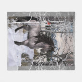 2024 Winter Wishes Horse フリースブランケット (正面(横))