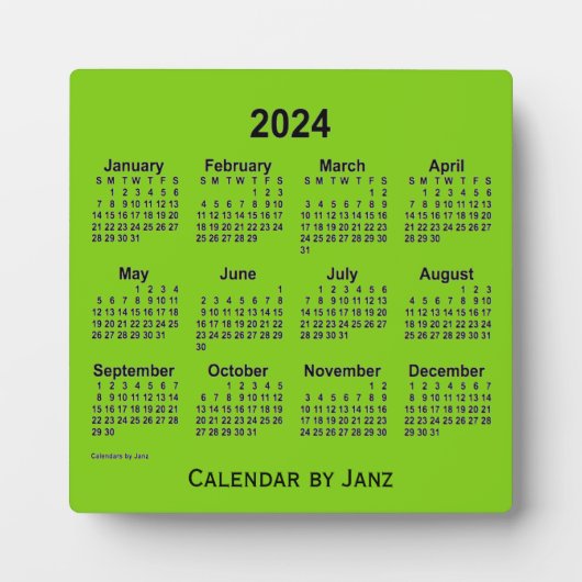 2024 Yellow Green Desk Calendar by Janz フォトプラーク (正面)