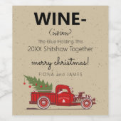 2025おもしろいワイングルー一緒に赤いトラック私たちを保持 ワインラベル (シングルラベル)