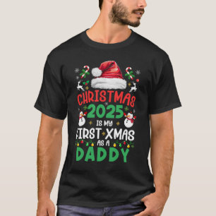 2025おもしろい年のクリスマスはパパFとして初めてのクリスマス Tシャツ