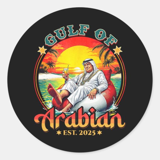 2025おもしろい年のトランプシャツ湾Est 2025おもしろい G ラウンドシール (正面)