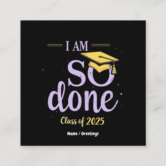 2025おもしろい年の授業は卒業した スクエア名刺 (正面)