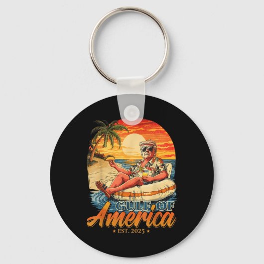 2025おもしろい年アメリカ湾トランプ湾 キーホルダー (正面)