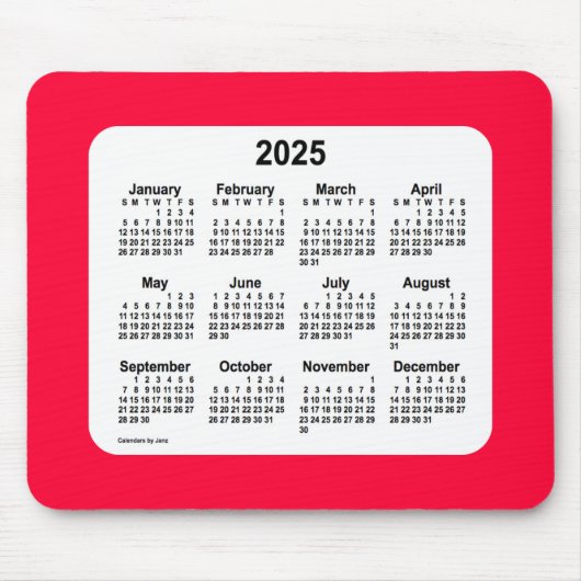 2025さくらんぼレッドカレンダーby Janz Mouse pad マウスパッド (正面)
