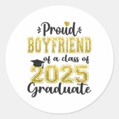 2025すごい年誇りを持った卒業の彼氏 ラウンドシール (正面)