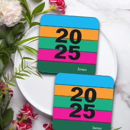 2025はっきりしたカラフル行 コースター