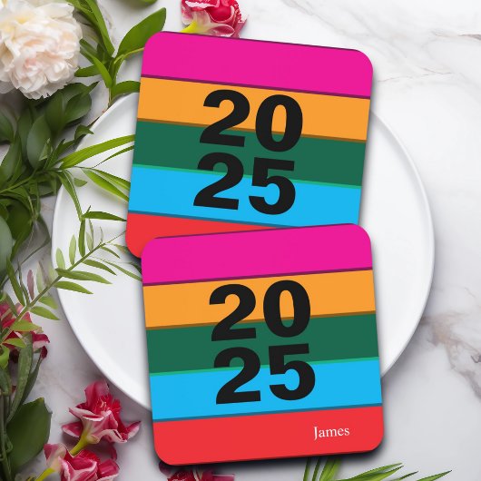 2025はっきりしたカラフル行 コースター