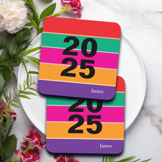 2025はっきりしたカラフル行 コースター