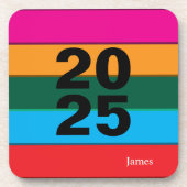 2025はっきりしたカラフル行 コースター (正面)