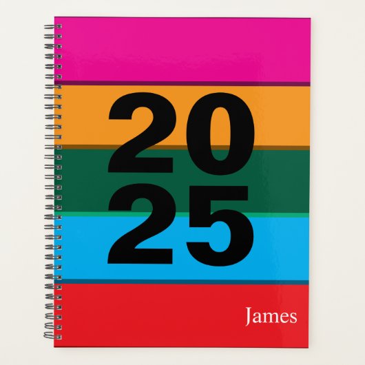 2025はっきりしたカラフル行 プランナー手帳 (正面)