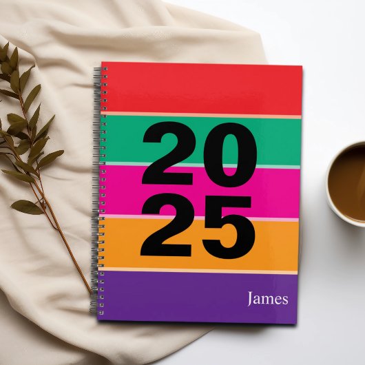 2025はっきりしたカラフル行 プランナー手帳