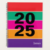 2025はっきりしたカラフル行 プランナー手帳 (正面)