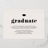 2025はっきりしたタイポグラフィ写真卒業バラ金ゴールド 箔招待状 (裏面)