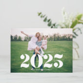 2025はっきりしたタイポグラフィ写真新年 シーズンカード (スタンド正面)