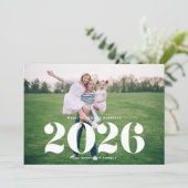 2025はっきりしたタイポグラフィ写真新年 シーズンカード (スタンド正面)