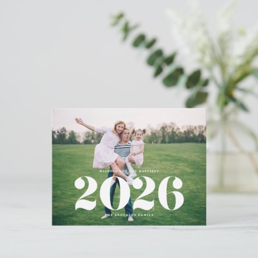2025はっきりしたタイポグラフィ写真新年 シーズンポストカード (スタンド正面)