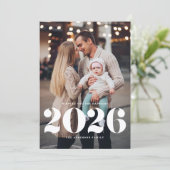 2025はっきりしたタイポグラフィ縦型写真新年 シーズンカード (スタンド正面)