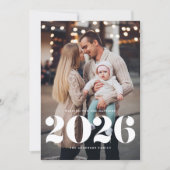 2025はっきりしたタイポグラフィ縦型写真新年 シーズンカード (正面)