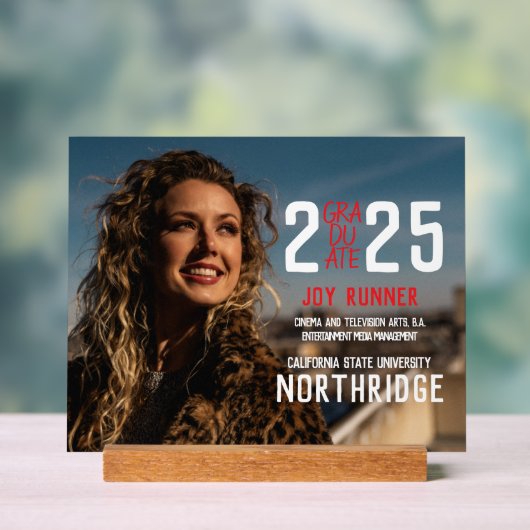 2025はっきりした年モダン写真卒業クラス アクリルサイン (ニュートラル)