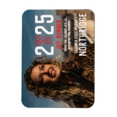 2025はっきりした年モダン写真卒業クラス マグネット (縦)