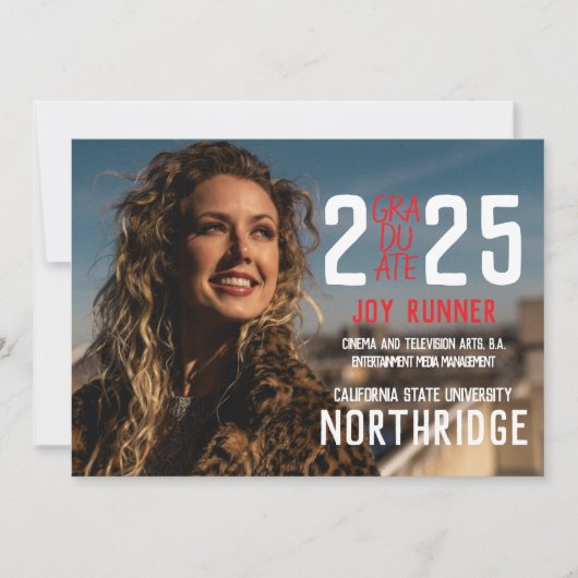 2025はっきりした年モダン写真卒業クラス 案内状 (正面)