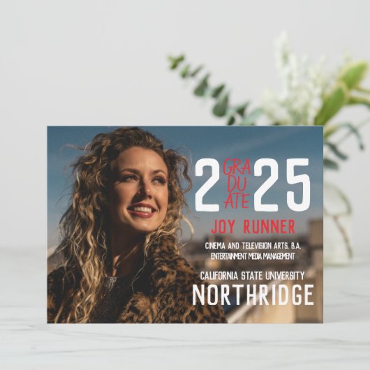 2025はっきりした年モダン写真卒業クラス 案内状 (スタンド正面)