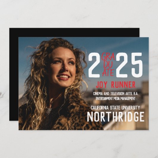 2025はっきりした年モダン写真卒業クラス 案内状 (正面/裏面)