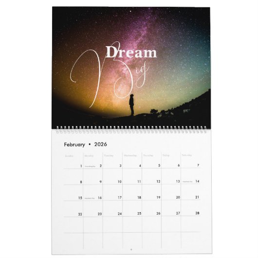 2025やる気を起こさせる引用文予定表 カレンダー (2月 2026)