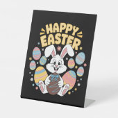 2025イースター 卵 ウサギ 可愛い ウサギ 台座サイン (正面)