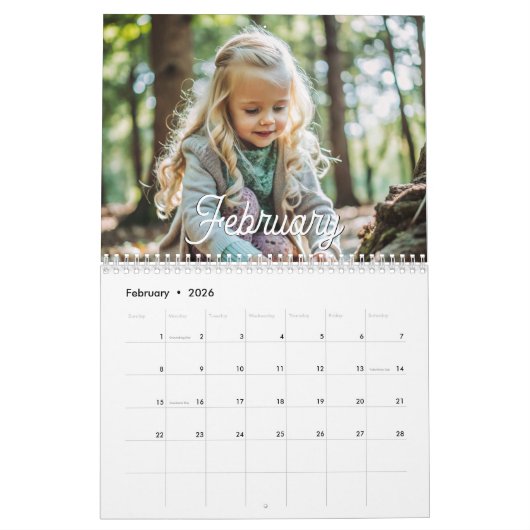 2025エレガントとモダンカスタム家族の写真 カレンダー (2月 2026)
