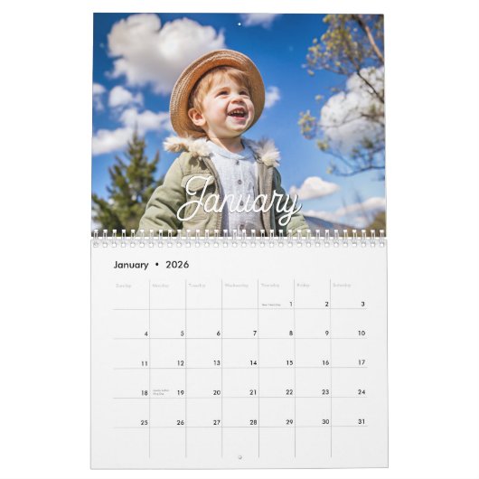2025エレガントとモダンカスタム家族の写真 カレンダー (1月 2026)