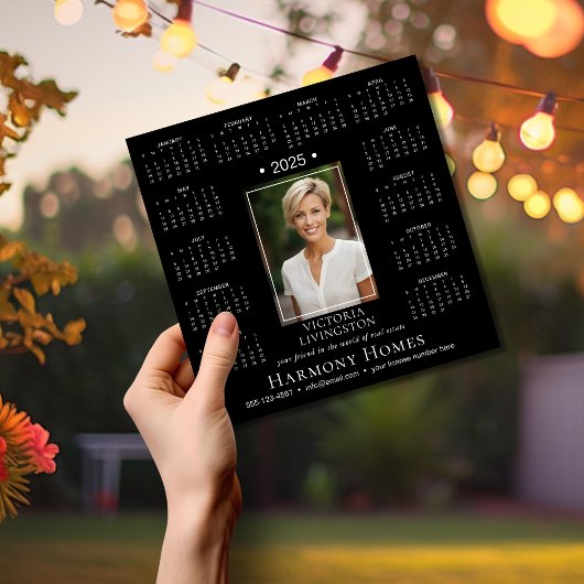 2025エレガントカスタム年の磁気ビジネスカレンダー/Blk