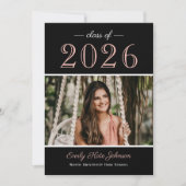 2025エレガントバラ金ゴールド写真卒業パーティー 招待状 (正面)