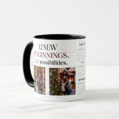 2025エレガントパーソナライズされた年カレンダー写真 マグカップ (正面左)